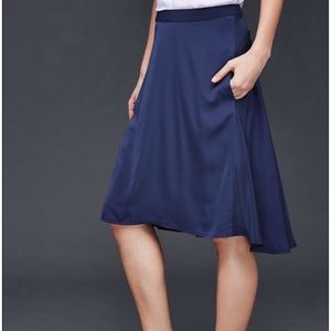 Gap Midi Swing Skirt Comet Blue Sz 4